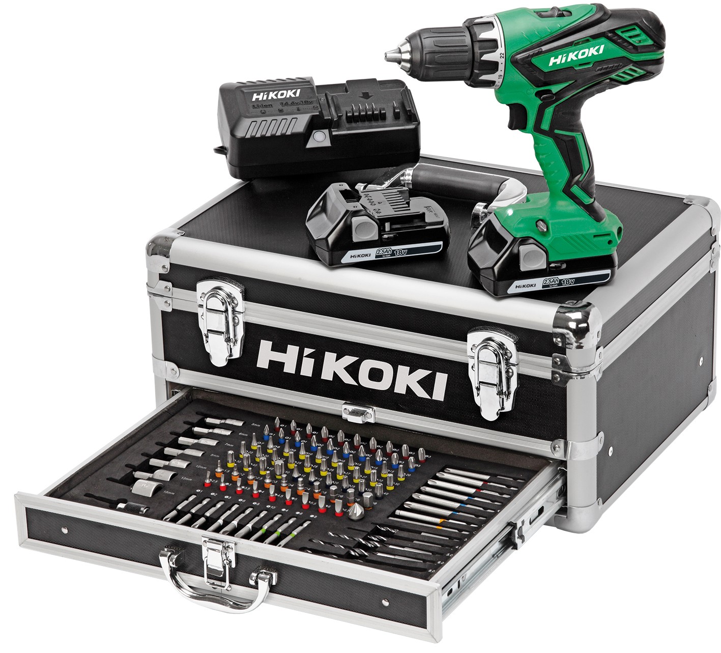 Perceuse Visseuse Hikoki Coff.2 Bat.13MM-18V-2,5A A/KIT ACC REF KC18DJLF